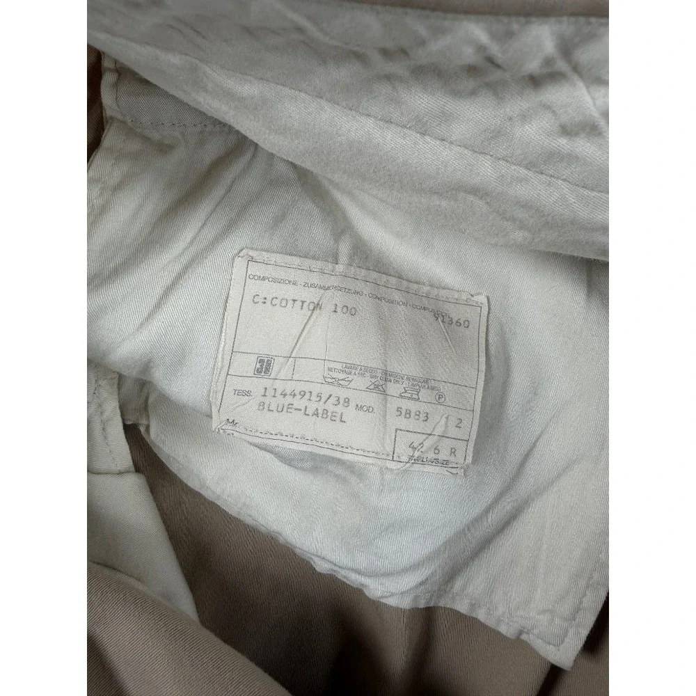 Vintage Polo Ralph Lauren Blue Label Pants Mens 38x32 Khaki Pleated Chino Italy